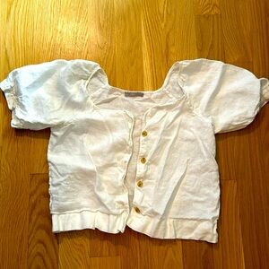 Everlane white linen top